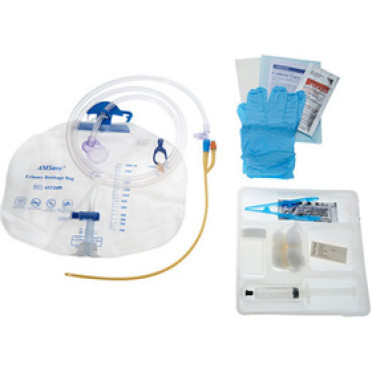 INSERTION TRAY WITH FOLEY CATHETER, 2-WAY SILICONE